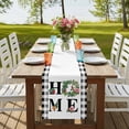 thumbnail image 4 of Country Farmhouse Burlap Cotton Table Runner 13x70 Inches Long, Vintage Farm Tropical Leaves Floral Plaid Farmhouse Table Runners, Outdoor Dining Tablecloths Decor for Baby Shower/Party/Wedding, 4 of 8