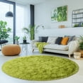 thumbnail image 2 of Socofuz Soft Grass green Fluffy Rug for Bedroom, 6x6ft Non-Skid Modern Circle Cozy Carpet for Living Room Nursery Kid's Room, 2 of 8