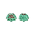 thumbnail image 2 of Cjfdfy Newborn Baby Girls Christmas Romper Gingham Long Sleeve Doll Collar Bubble Smocked Romper Dress Infant Cute My First Christmas Fall Winter Outfits 0-18M ﻿, 2 of 9
