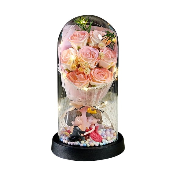 Tuscom Preserved Rose Bouquet, Eternal Roses Artificial Flower Bouquet for Romantic Holiday Gifting, Valentine's Day, Anniversary, or Home Decor, No Maintenance Long-Lasting, Desktop Ornament