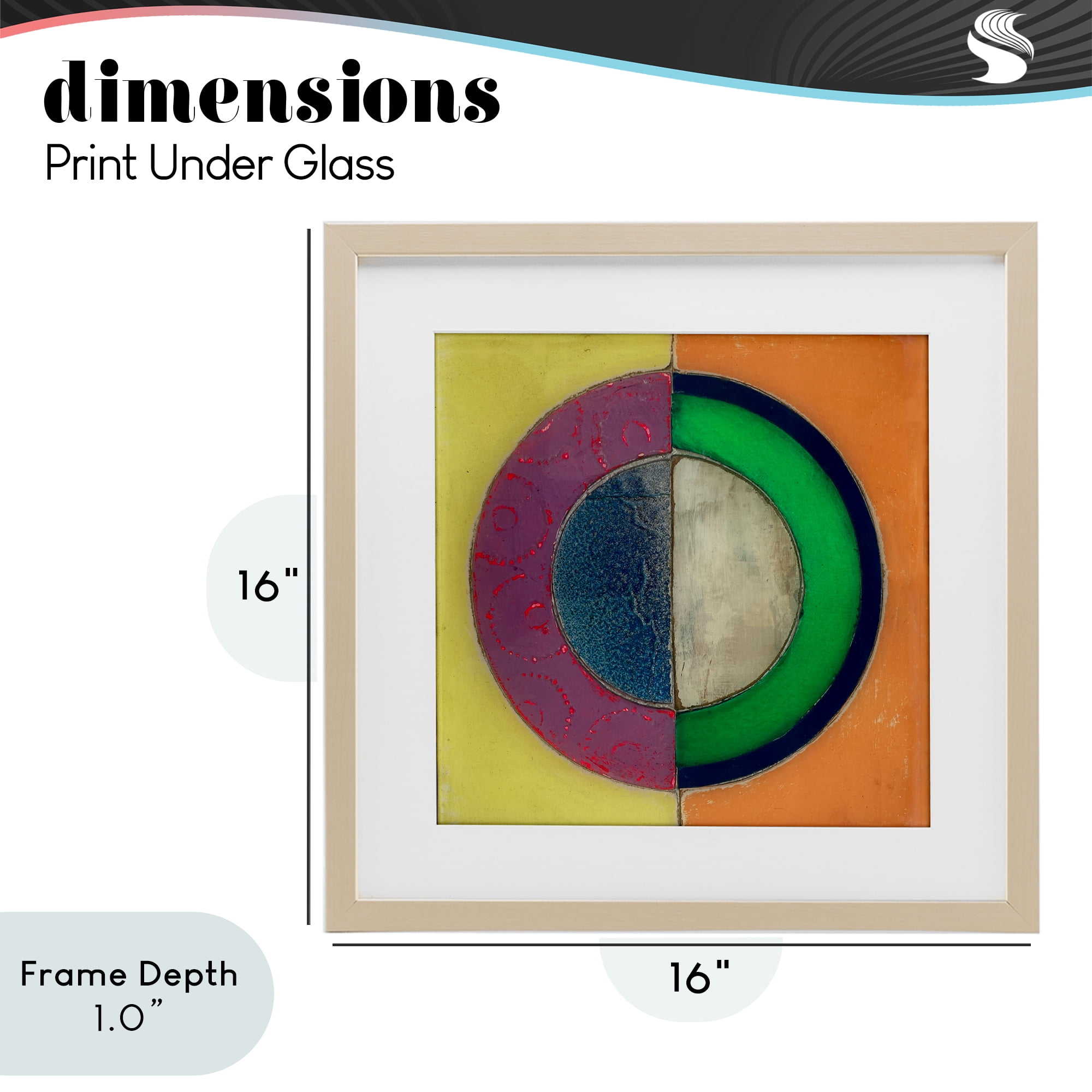 Stupell Industries Muted Round Color Black Birch Framed Print Under Glass, design by Matthew Finger