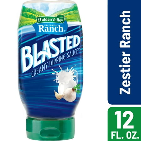 (2 pack) Hidden Valley Ranch Blasted Creamy Dipping Sauce, Zestier Ranch, Gluten Free - 12 Ounce