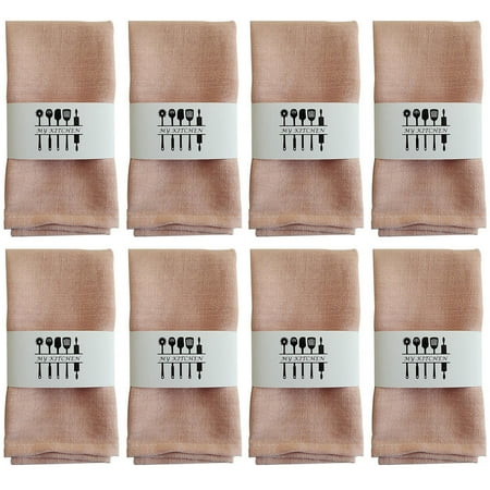 

shuwee 8PCS Kitchen Cloth Napkins Dinner Napkins Comfortable Washable Linen Napkins for Family Dinners Weddings Pink