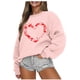 thumbnail image 1 of Gibobby Sudadera con forro polar Mujer Sudadera del día de San Valentín Camisas de corazón de amor para mujer de San Valentín Tops de manga larga (5)(Rosa, L), 1 of 5