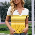 thumbnail image 5 of Bovxnpu Short Sleeve Tee Shirts Summer Dressy Casual Blouses Print Button Crewneck Casual Dressy Tee Summer Tops (Women's or Women's Plus), 5 of 7