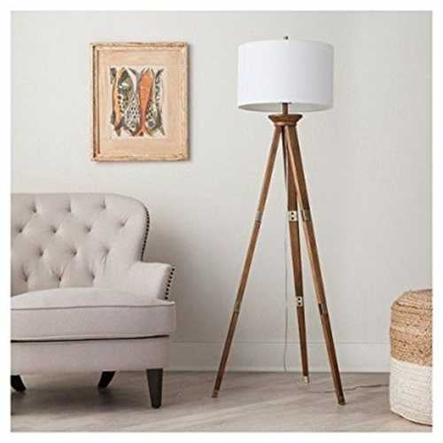 Oak Wood Tripod Floor Lamp Includes Cfl Bulb Thresholdtm Com Oak Wood Tripod Floor Lamp Includes, Oak Tripod Floor Lamp With Shelves