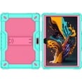 thumbnail image 3 of FIEWESEY Case for Pritom M10 /quntiCO Y10 /Digiland DL1036 /Voger priorpad X100 /VUCATIMES N10/Gateway 10.1 HD Tab Case with Stand Rubber Hybrid Come with 9H Tempered Glass Film (Green/Pink/2 PCS), 3 of 4