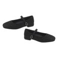 thumbnail image 3 of Zapatos de trabajo negros informales para mujer, zapatos planos con hebilla de orejas de conejo, talla 37, 3 of 8