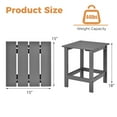 thumbnail image 3 of Costway Patio 15" End Side Coffee Table Square Wooden Slat Garden Deck Gray, 3 of 10