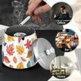thumbnail image 4 of Yayeee Ashtray with Lid for Cigarette Smokeless Stainless Steel Home Ash Holder, Blue Leaves, 4 of 7
