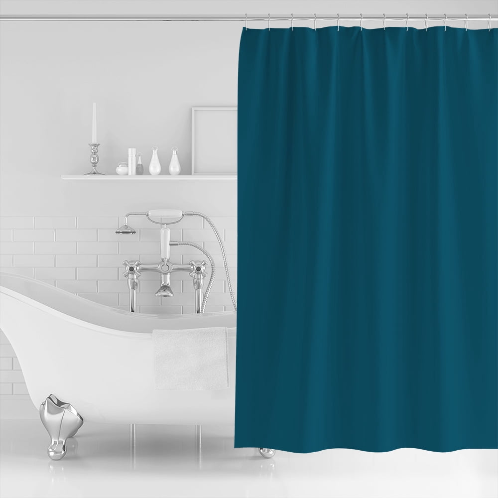 Shower Curtain Dark Teal Waterproof Shower Curtain Set with Hooks for Bathroom Showers,Stalls and Bathtubs,72x78In Solid Green Color