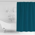 thumbnail image 2 of Solid Dark Shower Curtain, 66" x 72", Teal Waterproof Bathroom Curtain Washable Shower Curtain Set with 12 Hooks, 2 of 6