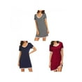 thumbnail image 6 of Women Sexy Pajamas Cotton Solid Color Round Neck Short Sleeve Nightdress Clothing, 6 of 6