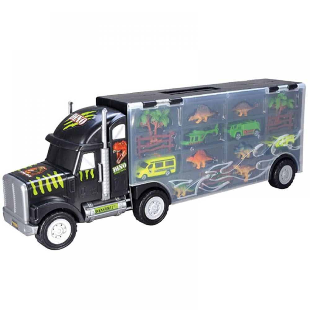 Dinosaur Transport Car Carrier Truck Toy with 6 Mini Dinosaur Figures Play Set 