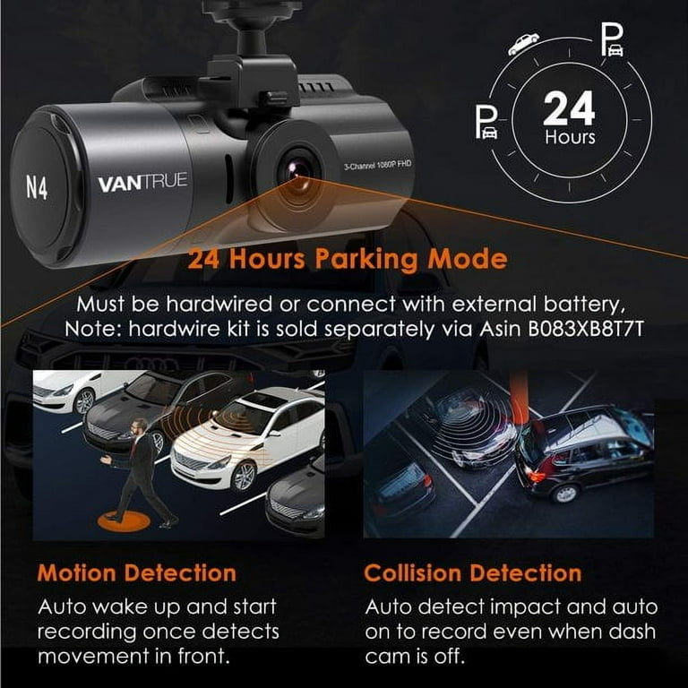 Vantrue N4 3 Channel 4K Dash Cam, 4K+1080P Front and Rear, 1440P+1440P Front and Vantrue N4 3 Channel 4K Dash Cam, 4K+1080P Front and Rear, 1440P+1440P Front and