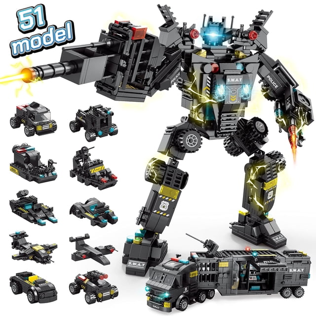 Kit de construcción de robots HISTOYE 51 en 1 con 700 bloques de construcción de 6 a 12 años
