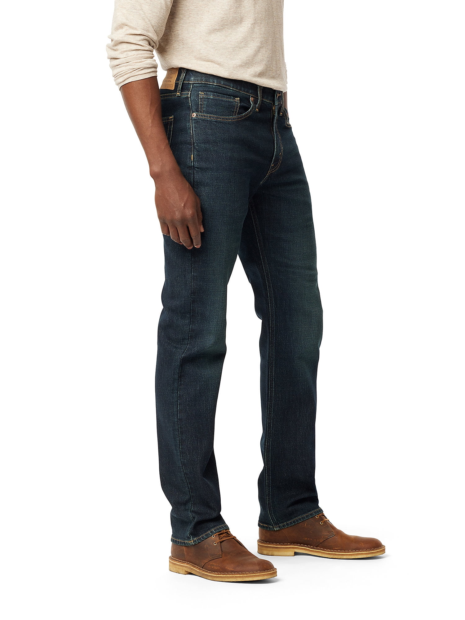 Levi Strauss Signature Men's Straight Flexible Waistband Jeans