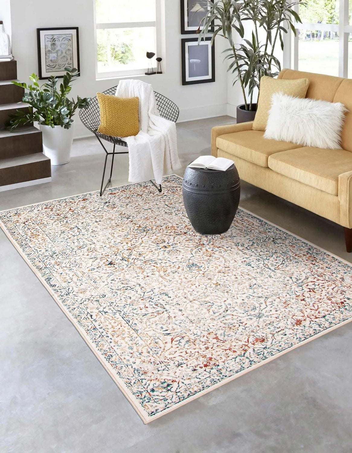 ECARPET Lauren Traditional Area Rug for living room, bedroom, dining room, entrance, hallway and more.
