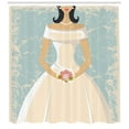 thumbnail image 3 of Ambesonne Grunge Shower Curtain, Sketch Bride Dress, 69"Wx70"L, Pale Blue and White, 3 of 3