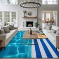 thumbnail image 3 of 5'x7' Area Rugs for Living Room Bedroom, Swimming Pool Washable Rug Carpet Runner Indoor Outdoor, Blue Summer Beach Sea Ocean Non Slip Floor Mats Area Rug for Kitchen, Nursery, 3 of 8