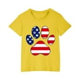 thumbnail image 2 of BRGZLK American Flag Patriotic Shirt For Toddler Kids Funny Graphic Cotton T-Shirt Boys Girls Cute Round Neck Soft Short Sleeve Top Yellow 4-5 Years, 2 of 6