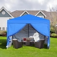 thumbnail image 2 of Pop Up Canopy Tent 10x10, Instant Outdoor Gazebo with Removable Sidewalls, Portable Shade Shelter with 4 Sand Bags & Carry Bag for Patio, Party, Beach, Camping, Blue, 2 of 10