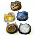 thumbnail image 2 of Artesanía de cristal de ágata Natural tallada a mano, estatua de Hello Kitty de ágata geoda Druzy para decorar, 2 of 4