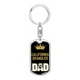 thumbnail image 1 of Cat Key Ring California Spangled Cat Dad King Keychain Stainless Steel or 18k Gold, 1 of 8