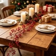 thumbnail image 6 of Artificial Christmas Berry Rattan Decorative Wrapping 1 Meter - Plastic Indoor Holiday Decor with Berry Clusters for Mantels, Windows and Doorways Red, 6 of 6