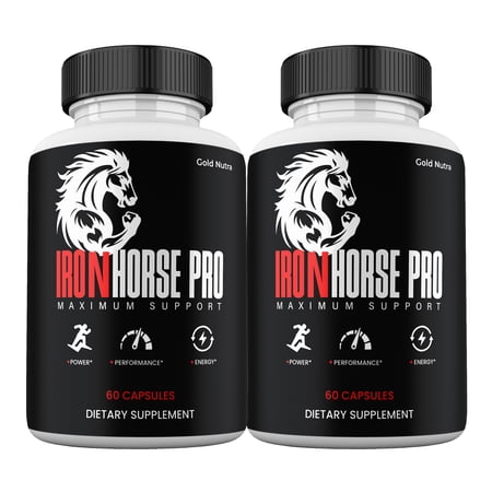 IronHorse Pro Supplemement, High Potency Pills, All Natural Formula for Men IronHorsePro Capsules, 2 Month Supply (2 Pack)