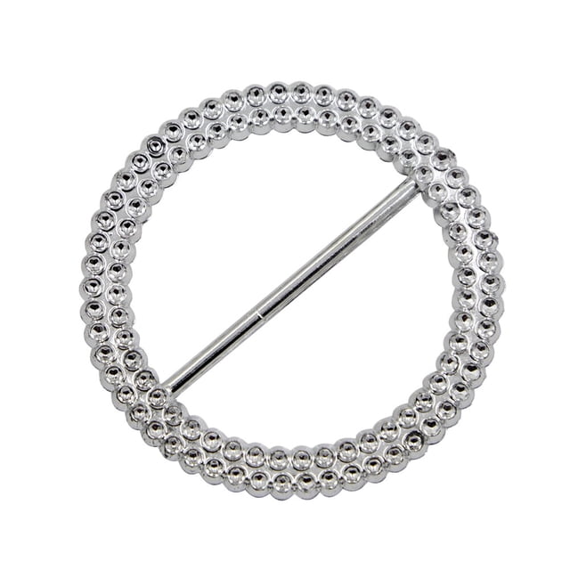 100pcs Electroplated Chair Buckle Creative Round Belt Buckle Decoration (Inner Diameter 50mm, External Diameter 68mm)