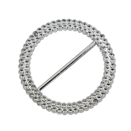 

NUOLUX 50pcs Round Chair Sash Buckle Diamante Decoration Electroplate Plastic Buckle Waist Ribbon Slider(Inner 50mm External 68mm)