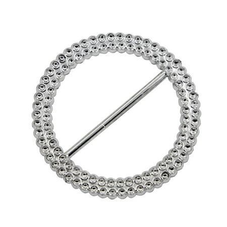 

50pcs Round Chair Sash Buckle Diamante Decoration Electroplate Plastic Buckle Waist Ribbon Slider(Inner 50mm External 68mm)