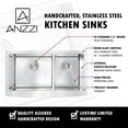 thumbnail image 5 of Anzzi  33 in. Elysian Farmhouse Stainless Steel Double Bowl Kitchen Sink & Faucet Set with Singer Faucet in Brushed Nickel, 5 of 16