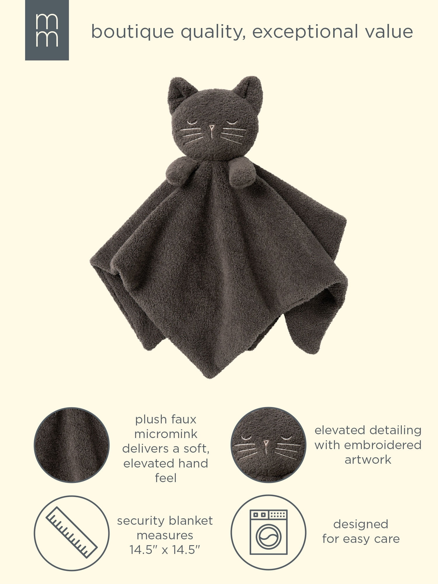Modern Moments by Gerber Baby and Toddler Halloween Security Blanket, Black Cat