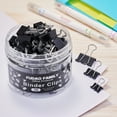 thumbnail image 5 of 100pcs Binder Clips Assorted Sizes, Black Paper Clamps, Medium, Small, Mini 3 Sizes with Box for Office and Home, 5 of 6
