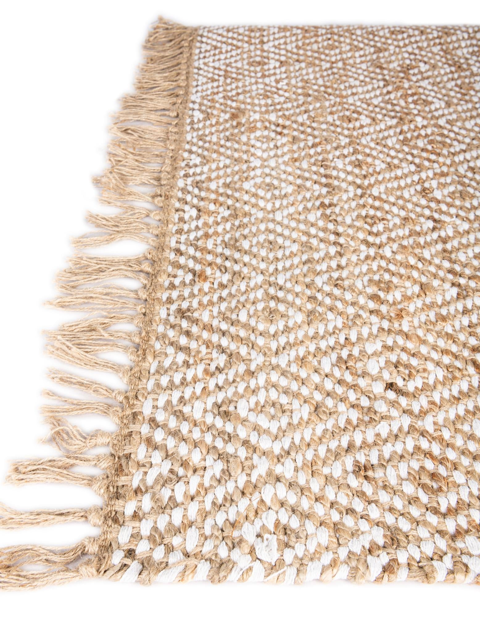 Unique Loom Braided Jute Collection Area Rug - Assam (5' 1" x 8' Rectangle Natural/Ivory)