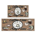 thumbnail image 1 of Coffee Brown Pattern Style Kitchen Rug Non Skid Non-Slip, Absorbent Mats Set Of 2 for Sink Waterproof Runner Rug for Laundry Room,kitchen Rugs and Mats 17.7x24+17.7x48inch, 1 of 7