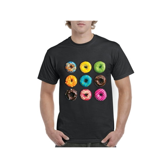 Men's T-Shirt Short Sleeve - Love Food Donuts Doughnuts