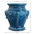 thumbnail image 3 of JONATHAN Y Anita 18" Classic Vintage Ceramic Indoor/Outdoor 4-Elephant Garden Stool, Blue Cracks, 3 of 4