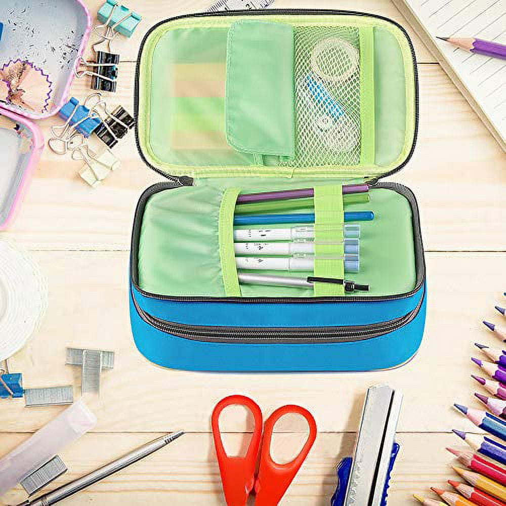 Spring Bamboo Large Pencil Bag with 2 Compartments Pencil Pen Case