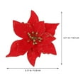 thumbnail image 2 of FOMIYES Red Glitter Christmas Poinsettia Flowers PVC Decor for Trees, 2 of 8