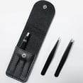 thumbnail image 6 of Eyebrow Tweezers Set,Stainless Steel Precision Remover Kit for Facial Hair, Inward Growing Hair and Splinter,Suitable for Women, Men (Black), 6 of 8