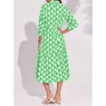 thumbnail image 2 of Womens Color Block Long Sleeve Boho Midi Dress Casual Beach Button Down Shirt Dress, 2 of 6