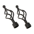 thumbnail image 1 of 2Pcs Curtain Rod Ends Drapery Curtain Pole Ends Window Pole Head for Dia. 28mm Rod Twist#Black, 1 of 9