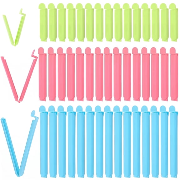 48 Pack Colored Bag Clips, Bag Closures, Chip Clips,3 Sizes Moistureproof Food Bag Clips for Food Storage Kitchen Home