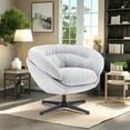 thumbnail image 3 of 360° Swivel Accent Chair, Modern Chenille Lounge Single Sofa Chair with Removable Cushion and Black Metal Base, Comfy Reading Chair for Small Spaces, Living Room, Bedroom, Office, Gray, 3 of 9