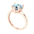 thumbnail image 2 of 2 ct Heart Cut Natural Sky Blue Topaz Solitaire 18K Rose Gold Womens Engagement Ring, 2 of 5