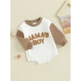 thumbnail image 3 of Bagilaanoe Newborn Baby Boy Oversized Romper Sweatshirt Long Sleeve Bodysuits Letter Print Pullover 3M 6M 12M 18M Infant Casual Tee Tops, 3 of 9