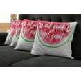 thumbnail image 5 of Ambesonne Saying Throw Pillow Cover 4 Pack, Watercolor Watermelon, 18", Pink Black, 5 of 5